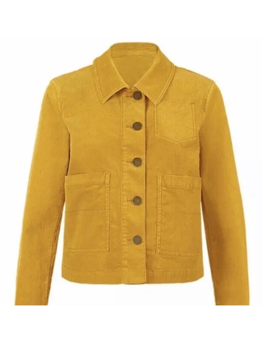 CABI Women’s Citizen Jacket in Mustard Yellow Corduroy Style 3909 size medium
